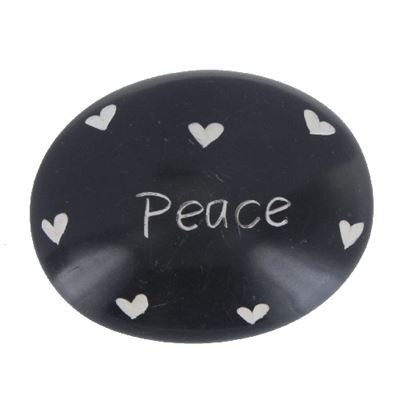 Peace Large Oval Soapstone Pebble